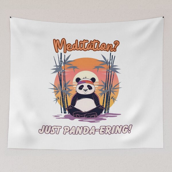 Item preview, Chill Zen Sessions: Panda's Retro Sunset Meditation designed and sold by Moisky Patterns.