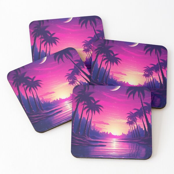 Item preview, Synthwave Sunset Sway: Neon Tropic Dreams designed and sold by Mullet Monkey.