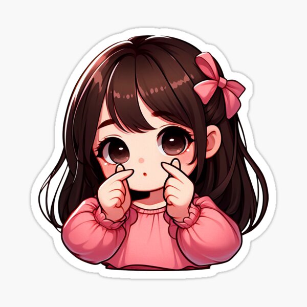 Vista previa del artículo con la obra «Chica Coreana Dedo Corazones Kpop», diseñado y vendido por plushism.