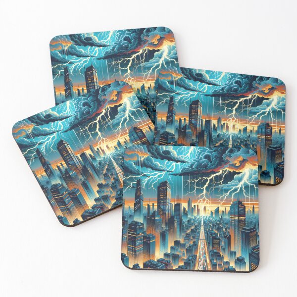 Item preview, Neon Storm Fusion of Future and Tradition designed and sold by ArtComixHaven.