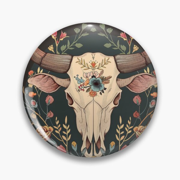 Item preview, Dark Steer Skull with Flowers 1 designed and sold by Seedcap7.