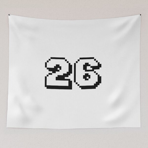 Item preview, 26, twenty-six, white, retro video game, 1 up! designed and sold by Numbers-Art.