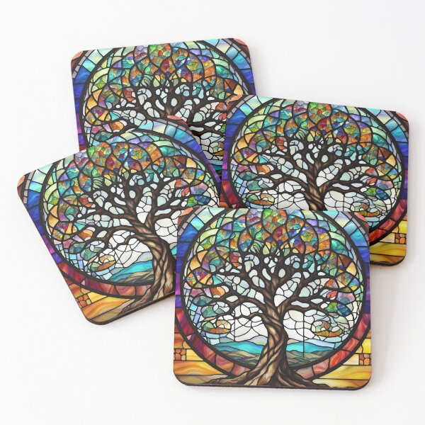 Item preview, Chromatic Canopy: The Stained Glass Arboreal Haven designed and sold by ReachingMyDreams.