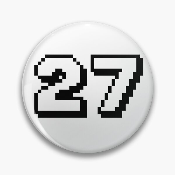 Item preview, 27, twenty-seven, white, retro video game, 1 up! designed and sold by Numbers-Art.