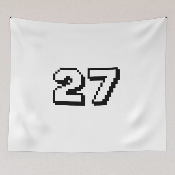 Item preview, 27, twenty-seven, white, retro video game, 1 up! designed and sold by Numbers-Art.