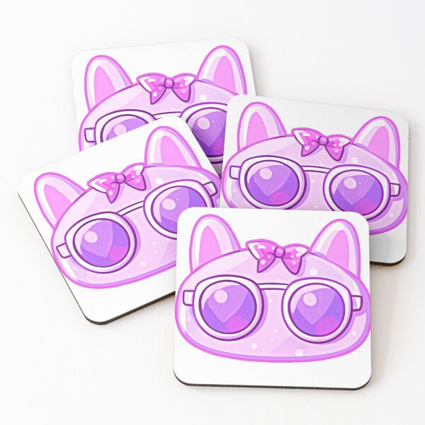 Item preview, Pink Rizz Cool Cat Jello Japanese Jelly Kitty Dessert Sticker Sunglasses Bow designed and sold by SektrahDesigns.