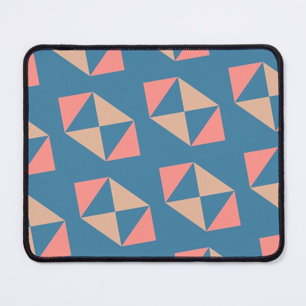 Item preview, Pink Peach & Blue Grouped Triangles Sequence NeverEnding Textile designed and sold by Alchemy-A-La-G.
