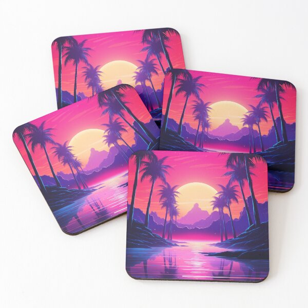 Item preview, Neon Beachfront Symphony: Synthwave Oasis designed and sold by Mullet Monkey.
