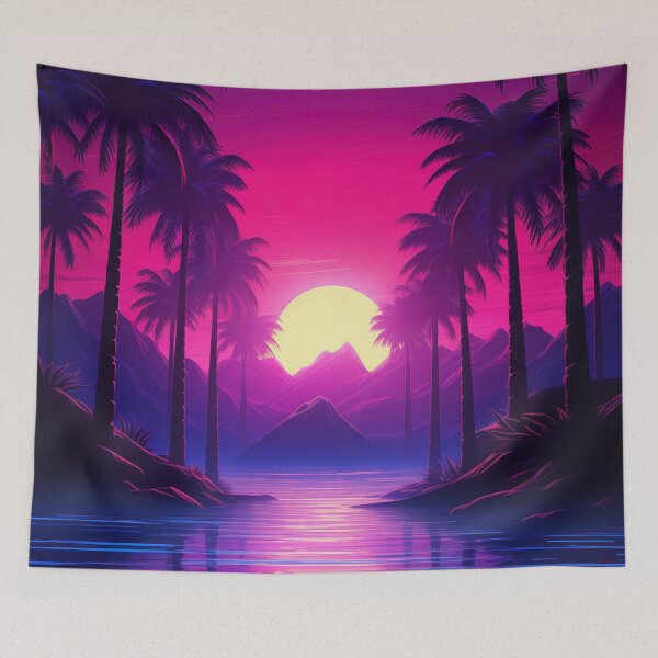 Item preview, Tropical Neon Dreams: Synthwave Serenade designed and sold by Mullet Monkey.