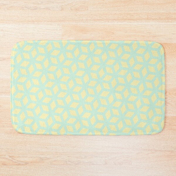 Item preview, Yellow & Blue Cube Diamond Blocks Qbert NeverEnding Textile designed and sold by Alchemy-A-La-G.
