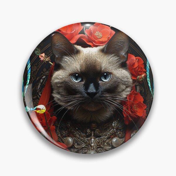 Aperçu de l'œuvre Chat siamois gothique, Saint Portrait de Chat créée et vendue par Art.Fusion.Studio.