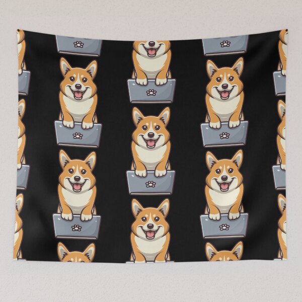 Item preview, Corgi with laptop designed and sold by Blemenowo.
