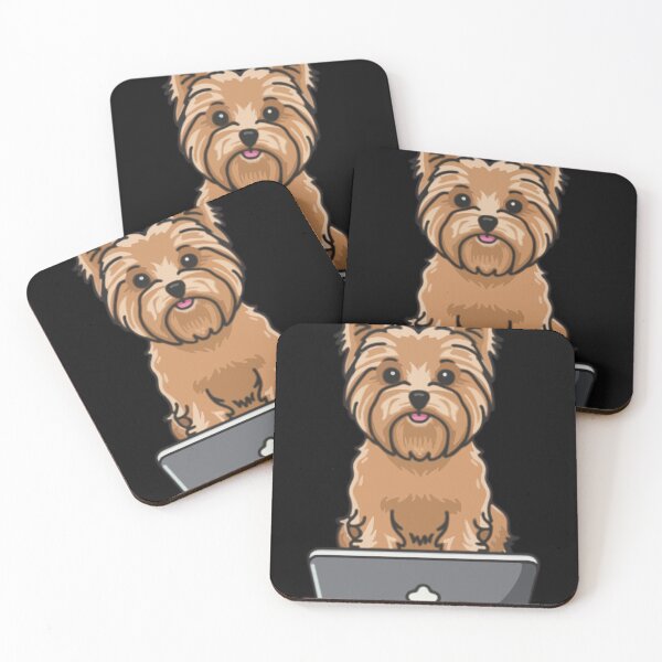 Item preview, Yorkshire Terrier with laptop designed and sold by Blemenowo.