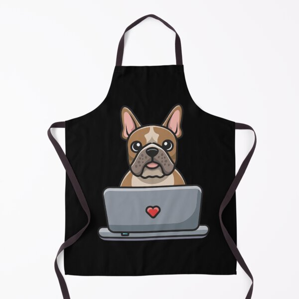 Item preview, French bulldog with laptop designed and sold by Blemenowo.