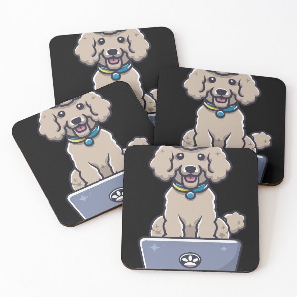 Item preview, Poodle with laptop designed and sold by Blemenowo.