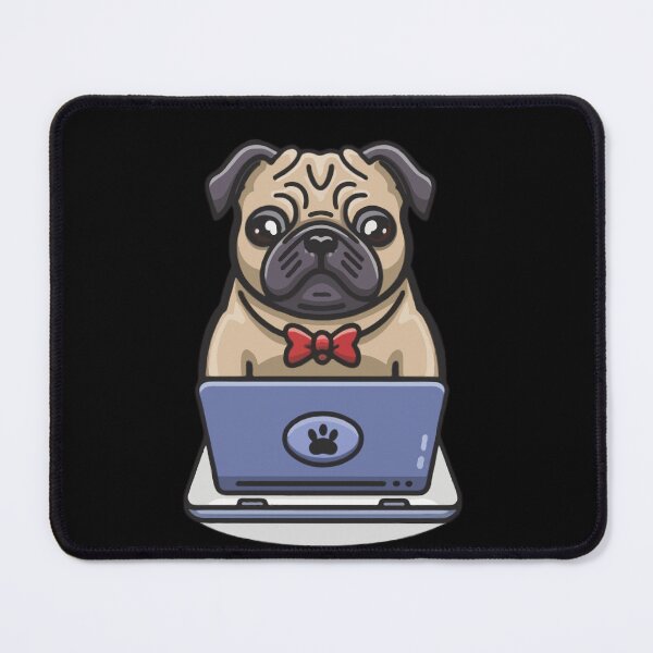 Item preview, Pug with laptop designed and sold by Blemenowo.