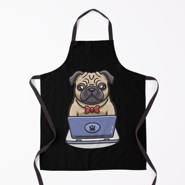 Item preview, Pug with laptop designed and sold by Blemenowo.