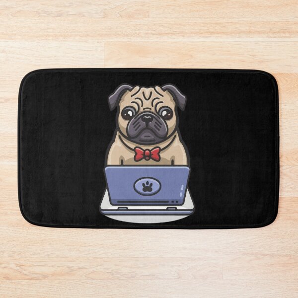 Item preview, Pug with laptop designed and sold by Blemenowo.