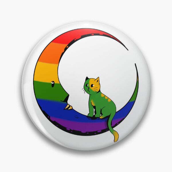 Item preview, Pride cat on a moon designed and sold by lre3n.