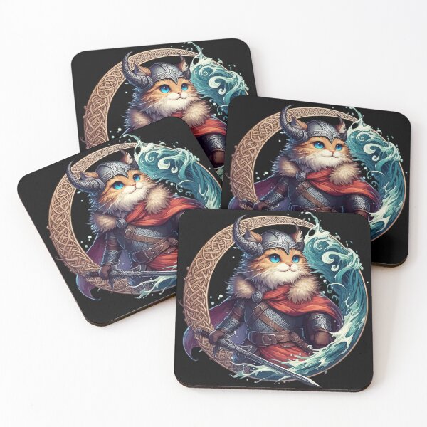 Item preview, Cute Viking Cat Norse Mythology Celtic Knot designed and sold by TomFrontierArt.
