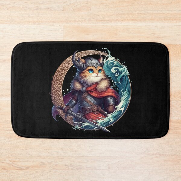 Item preview, Cute Viking Cat Norse Mythology Celtic Knot designed and sold by TomFrontierArt.