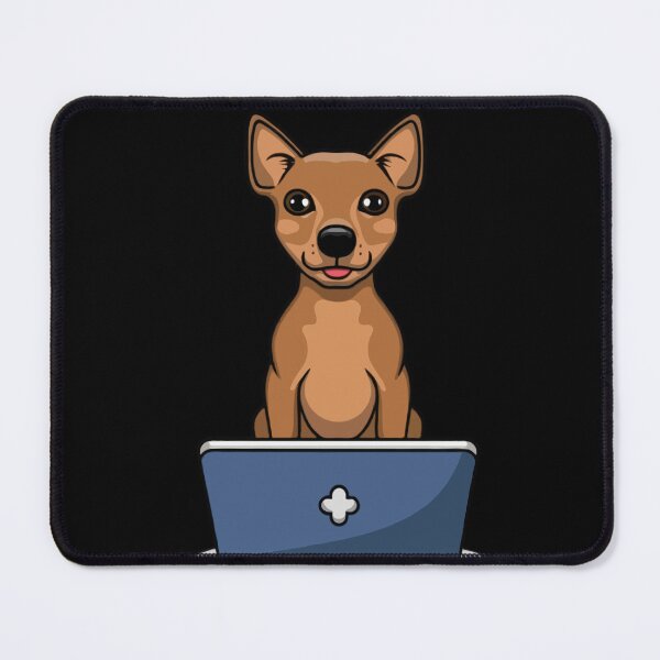 Item preview, Minature Pinscher with laptop  designed and sold by Blemenowo.