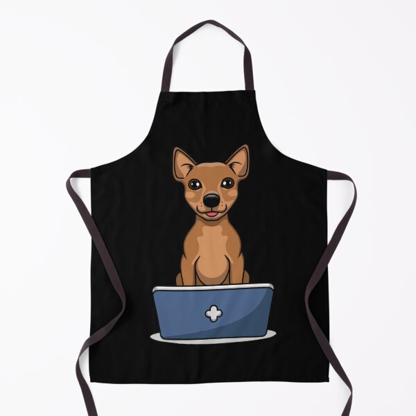 Item preview, Minature Pinscher with laptop designed and sold by Blemenowo.