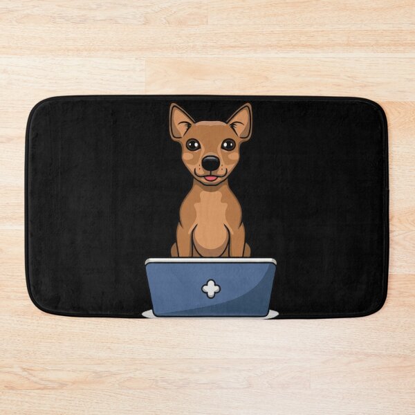 Item preview, Minature Pinscher with laptop  designed and sold by Blemenowo.