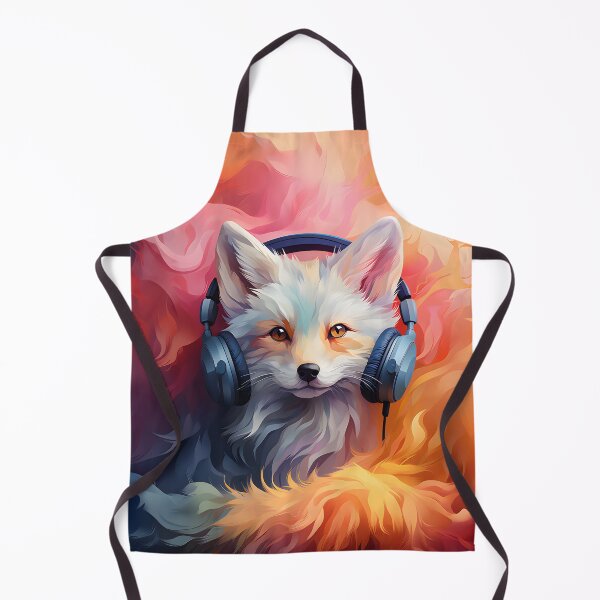 Item preview, Artic fox wearing headphones. designed and sold by acbdesign.