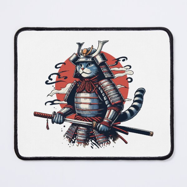 Item preview, Cute Retro Cat Samurai Portrait Ninja Japan Art designed and sold by TomFrontierArt.