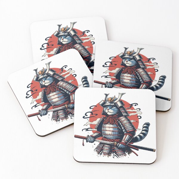 Item preview, Cute Retro Cat Samurai Portrait Ninja Japan Art designed and sold by TomFrontierArt.