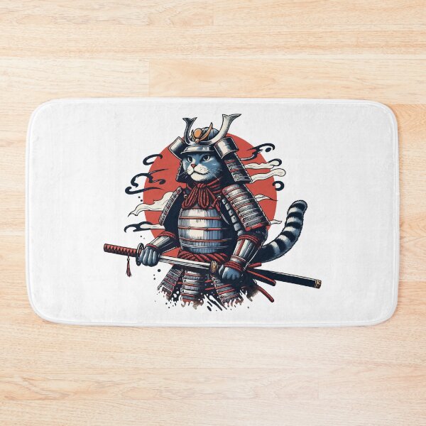 Item preview, Cute Retro Cat Samurai Portrait Ninja Japan Art designed and sold by TomFrontierArt.