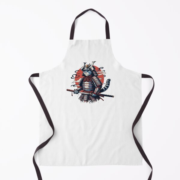 Item preview, Cute Retro Cat Samurai Portrait Ninja Japan Art designed and sold by TomFrontierArt.