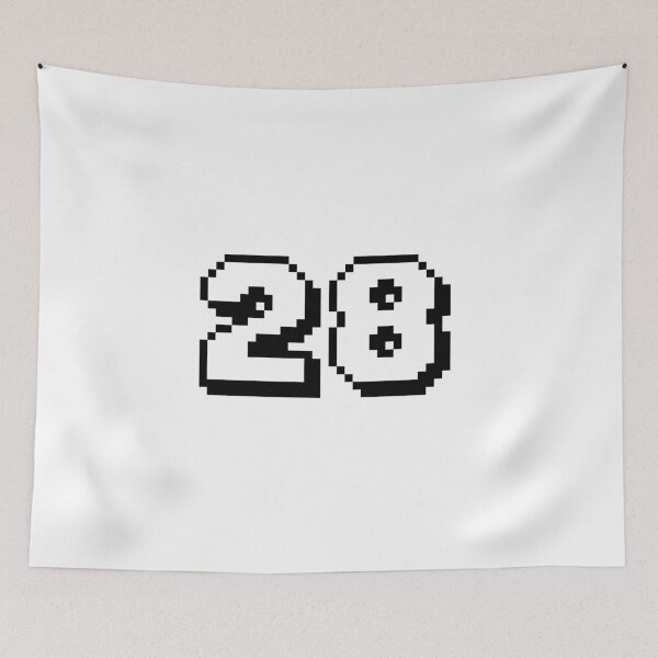 Item preview, 28, twenty-eight, white, retro video game, 1 up! designed and sold by Numbers-Art.