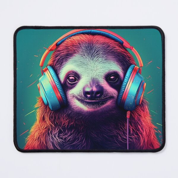 Item preview, Sloth wearing headphones. designed and sold by acbdesign.