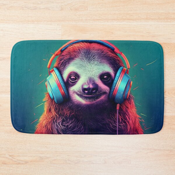 Item preview, Sloth wearing headphones. designed and sold by acbdesign.