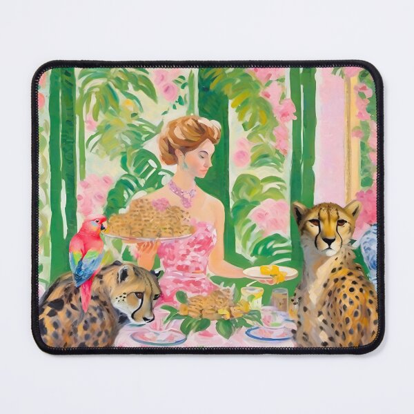 Item preview, Cheetah breakfast in pink and green designed and sold by SophieClimaArt.