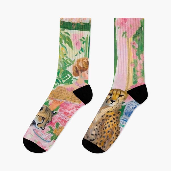 Item preview, Cheetah breakfast in pink and green designed and sold by SophieClimaArt.