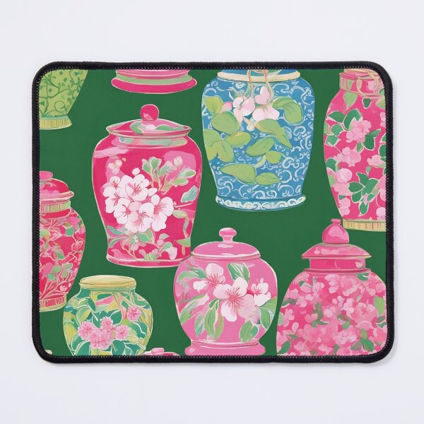 Item preview, Chinoiserie jars on green designed and sold by SophieClimaArt.