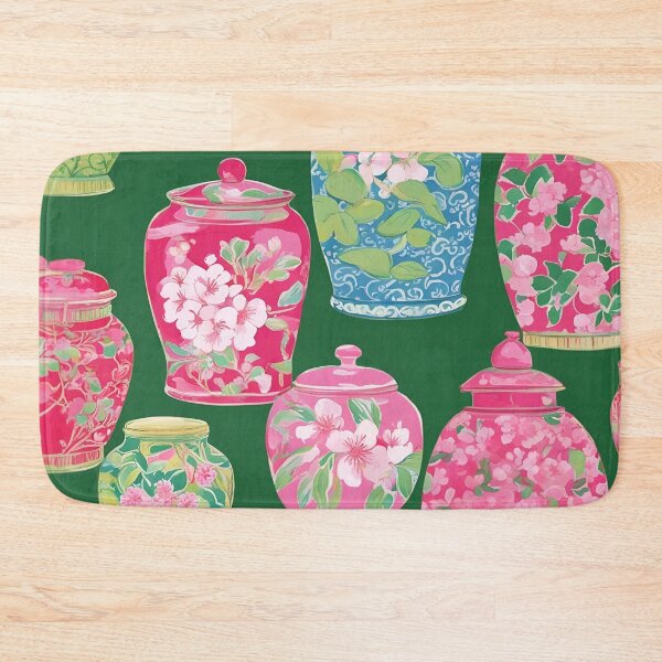 Item preview, Chinoiserie jars on green designed and sold by SophieClimaArt.
