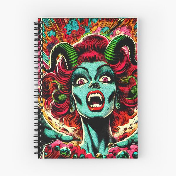Item preview, Trippy Psychedelic Horned Green Demoness designed and sold by AIPixelMaster.