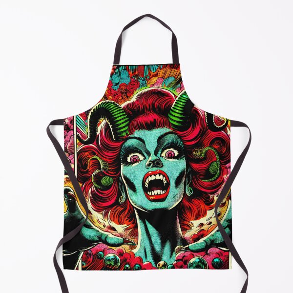 Item preview, Trippy Psychedelic Horned Green Demoness designed and sold by AIPixelMaster.