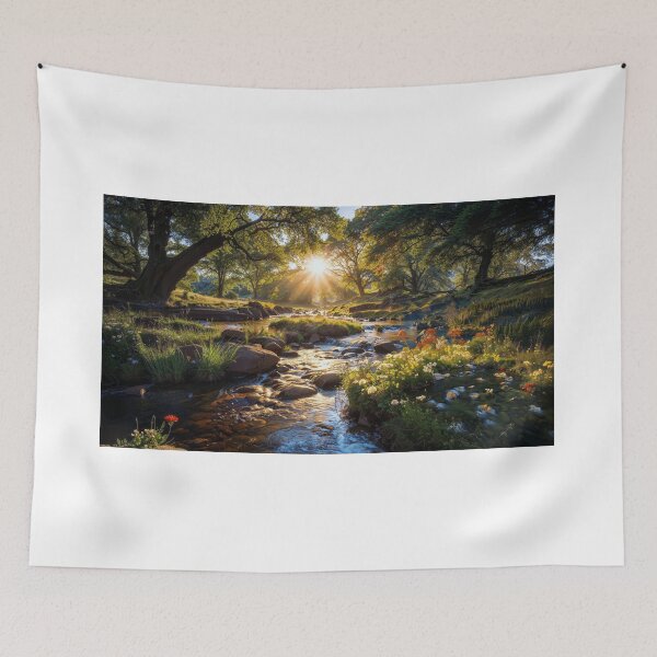 Item preview,  Sunlit Woodland Brook designed and sold by Miguel's AI Store.