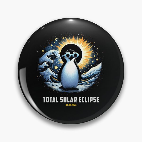 Item preview, Penguin Ocean Starry night Total Solar Eclipse 2024 April designed and sold by MTRBSK11.