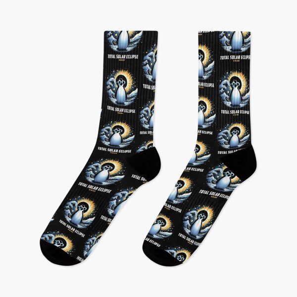 Item preview, Penguin Ocean Starry night Total Solar Eclipse 2024 April designed and sold by MTRBSK11.