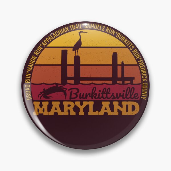 Item preview, Burkittsville Maryland Sunset Retro Vintage Local Pride Logo designed and sold by CRHPOD20.