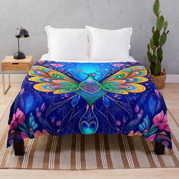 Item preview, Abstract Peacock Butterfly and Flowers designed and sold by TheDarkWardrobe.