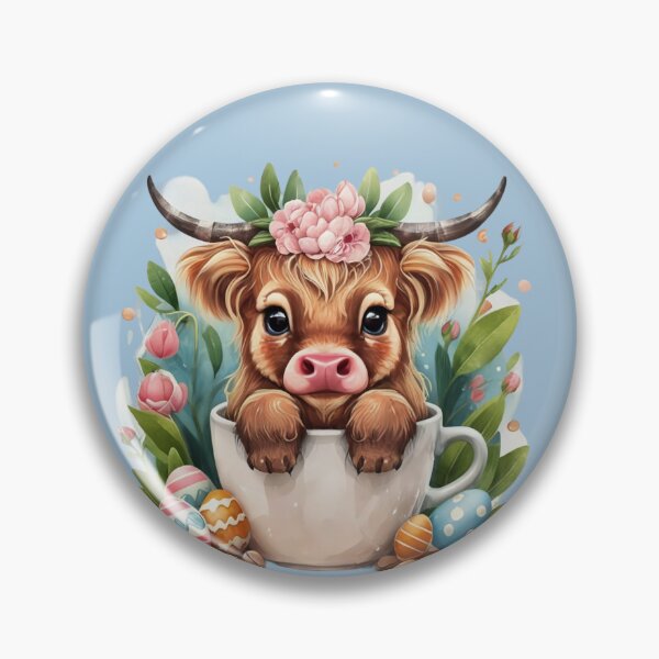 Item preview, Cute Baby Highland Cow With flowers Calf Animal Coffee Cup designed and sold by UnivStore.