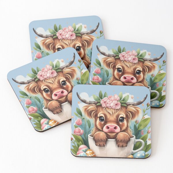 Item preview, Cute Baby Highland Cow With flowers Calf Animal Coffee Cup designed and sold by UnivStore.