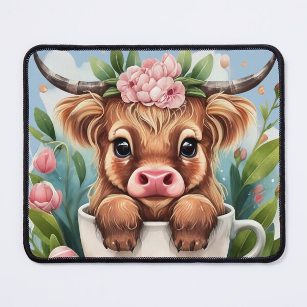 Item preview, Cute Baby Highland Cow With flowers Calf Animal Coffee Cup designed and sold by UnivStore.